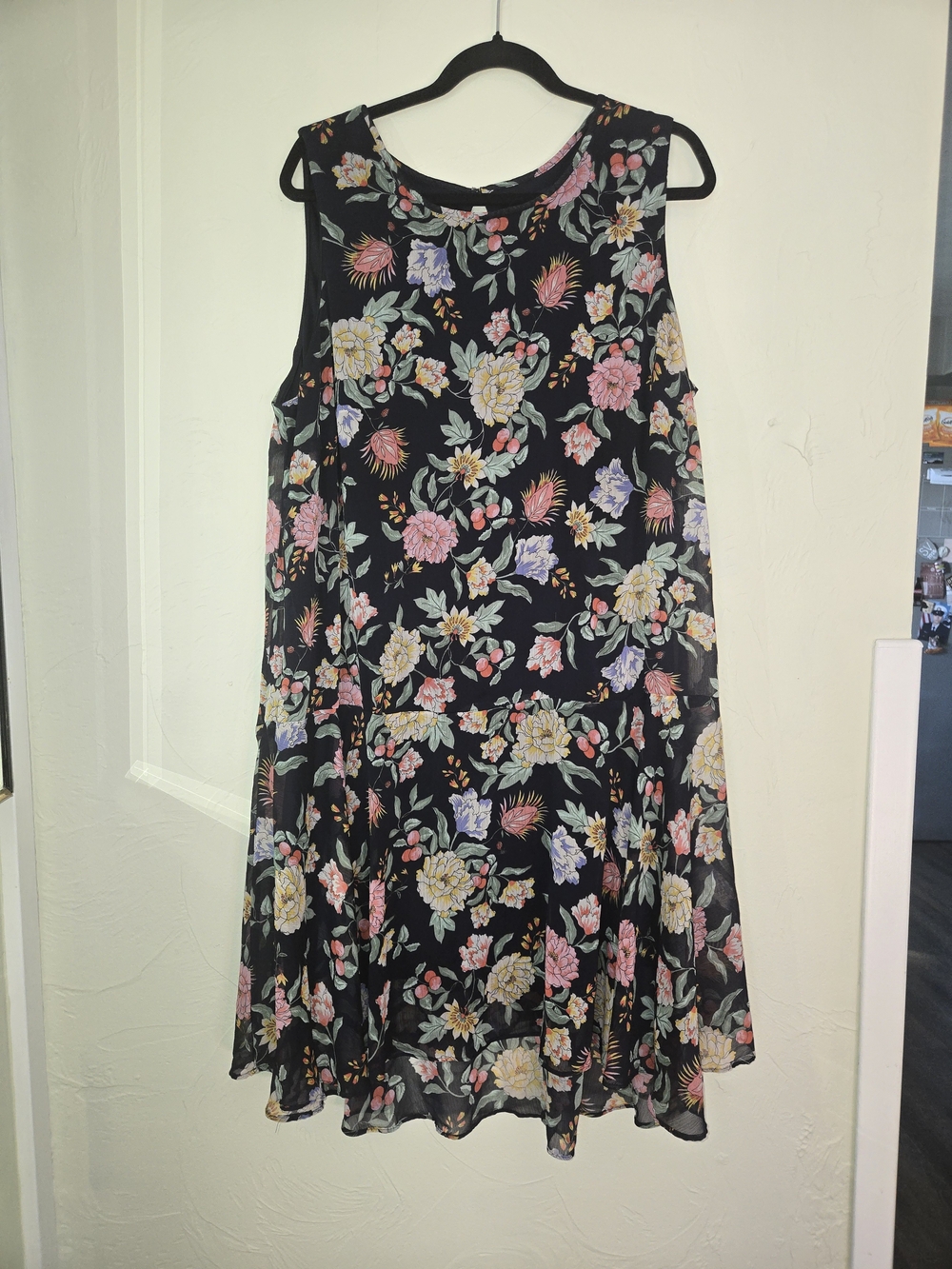 Tommy Hilfiger Black Floral Sleeveless Midi Dress